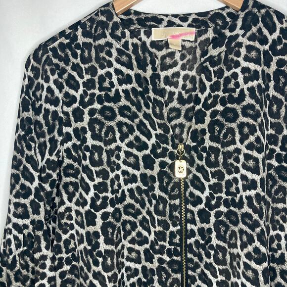 Michael Kors|Women's leopard long sleeve blouse - Picture 2 of 13